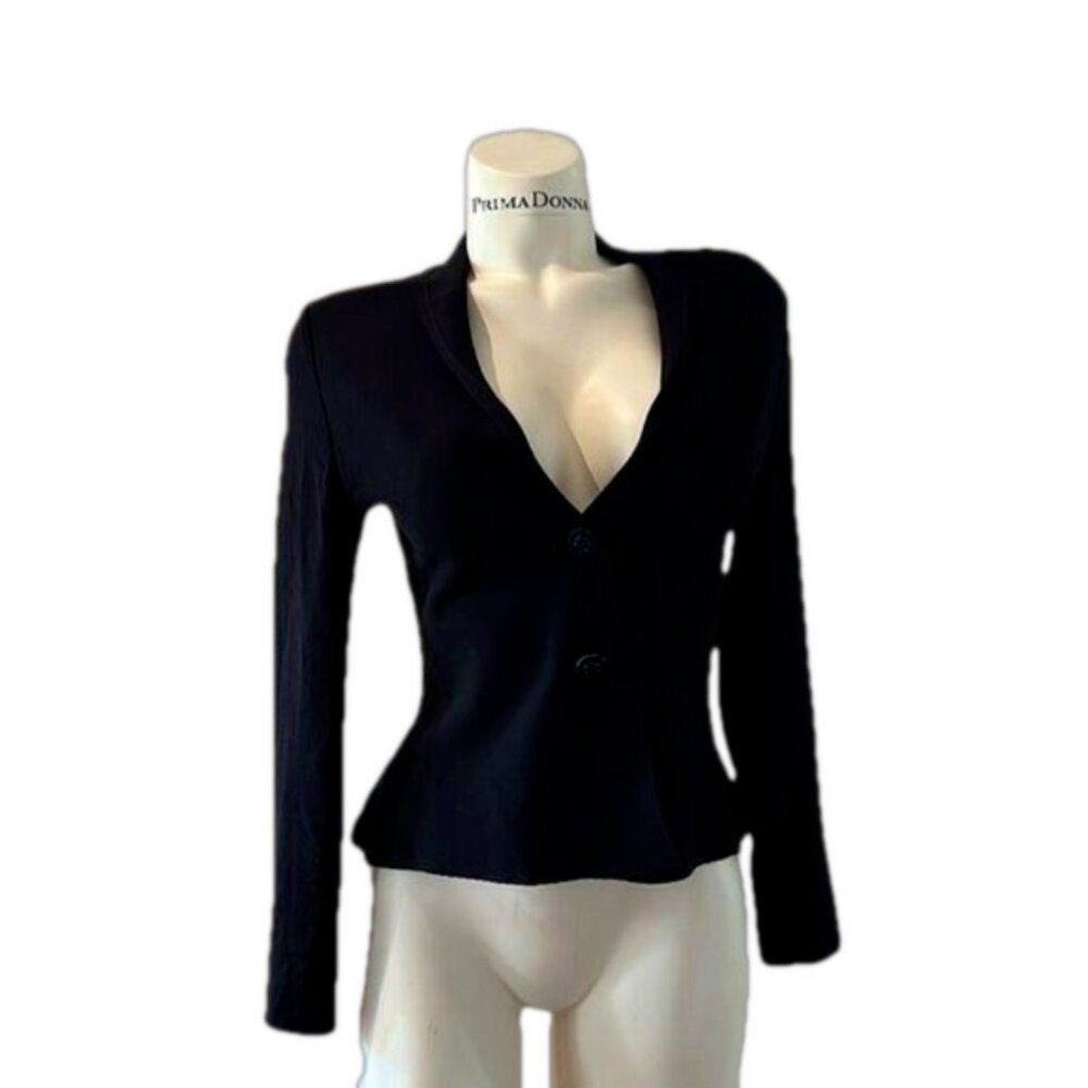 Marc Cain Button Up Top Blue Knit Blazer Small Woman’s Cardigan Sweater